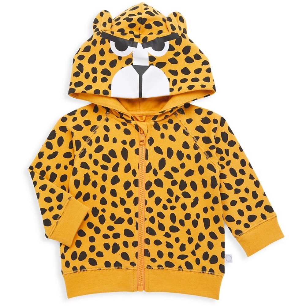Stella McCartney Kids Baby Cheetah Print Zip Up Hoodie Size 3 months